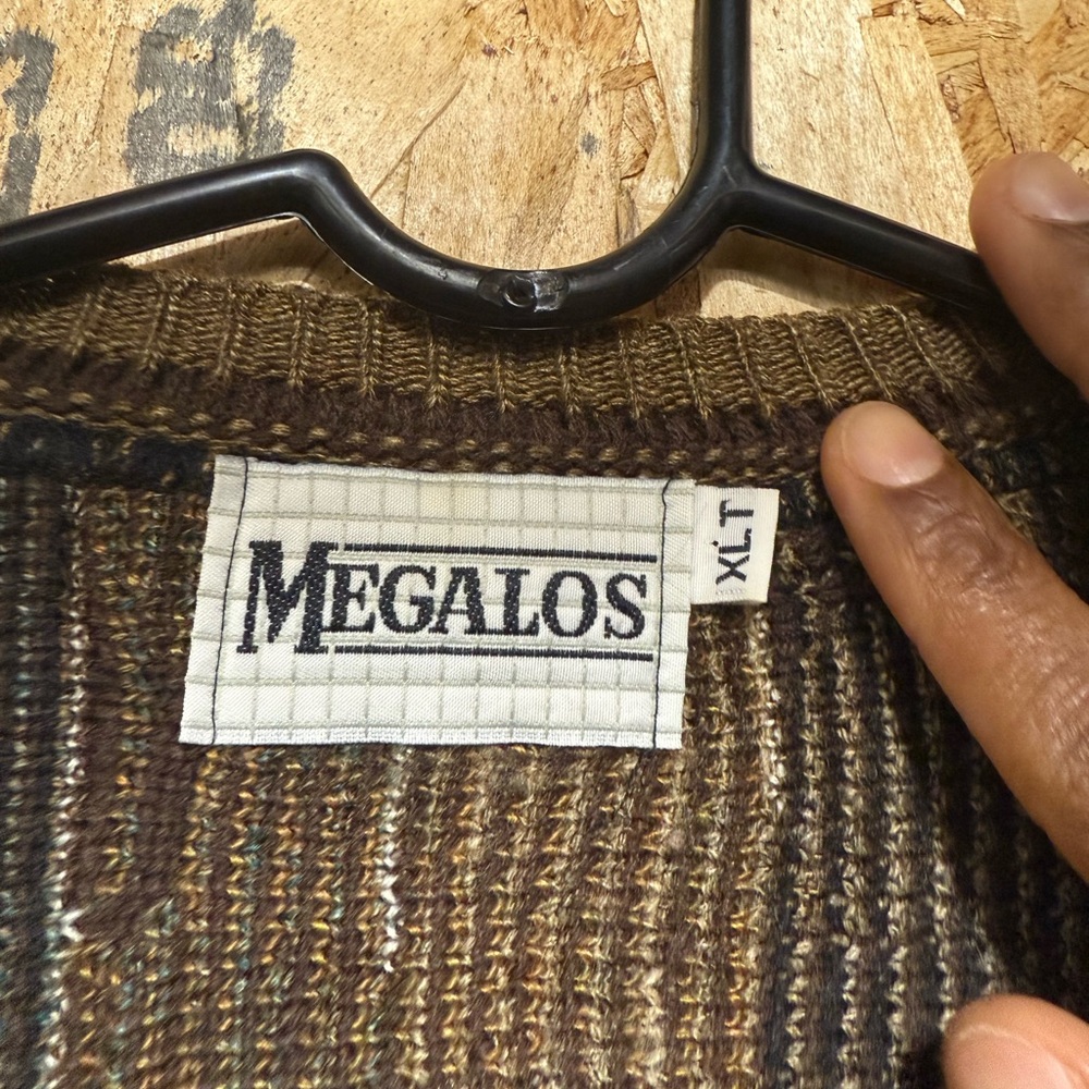 Megalos XLT Brown and Tan Crewneck Sweater - Picture 2 of 3